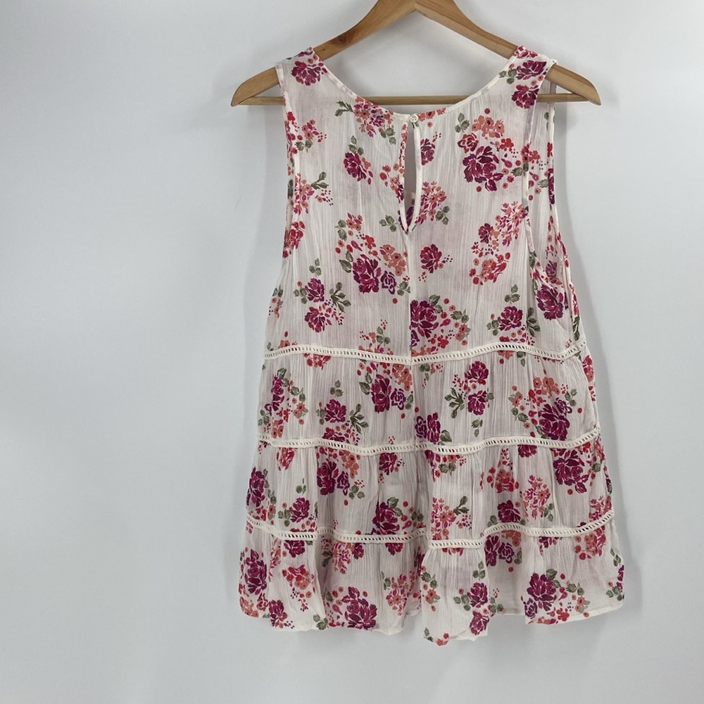 Arizona Jean Company floral tiered flouncy baby doll top large - Picture 11 of 13